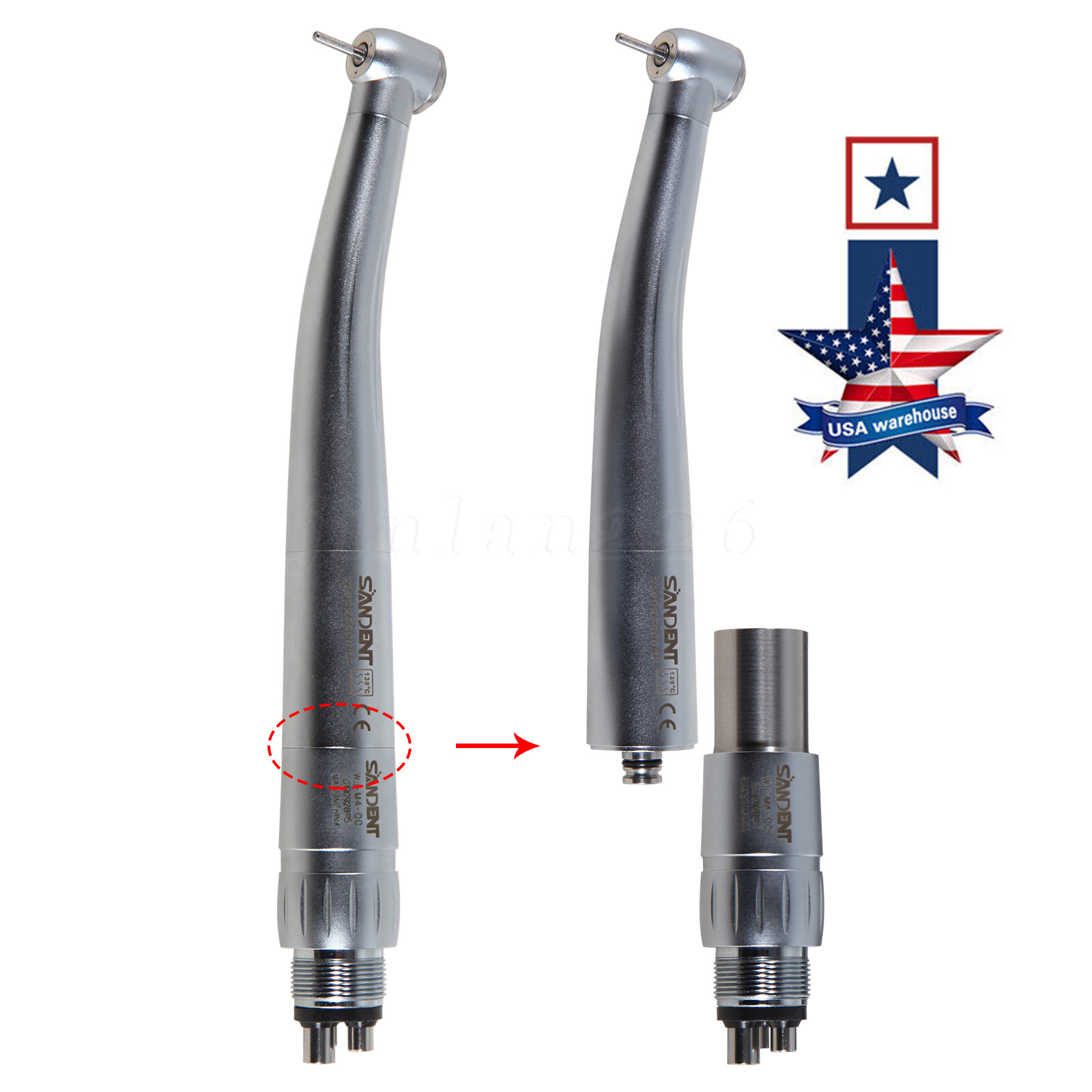 1-10* NSK Style Dental High Speed Handpiece Turbine with 4 Holes Quick Coupler
