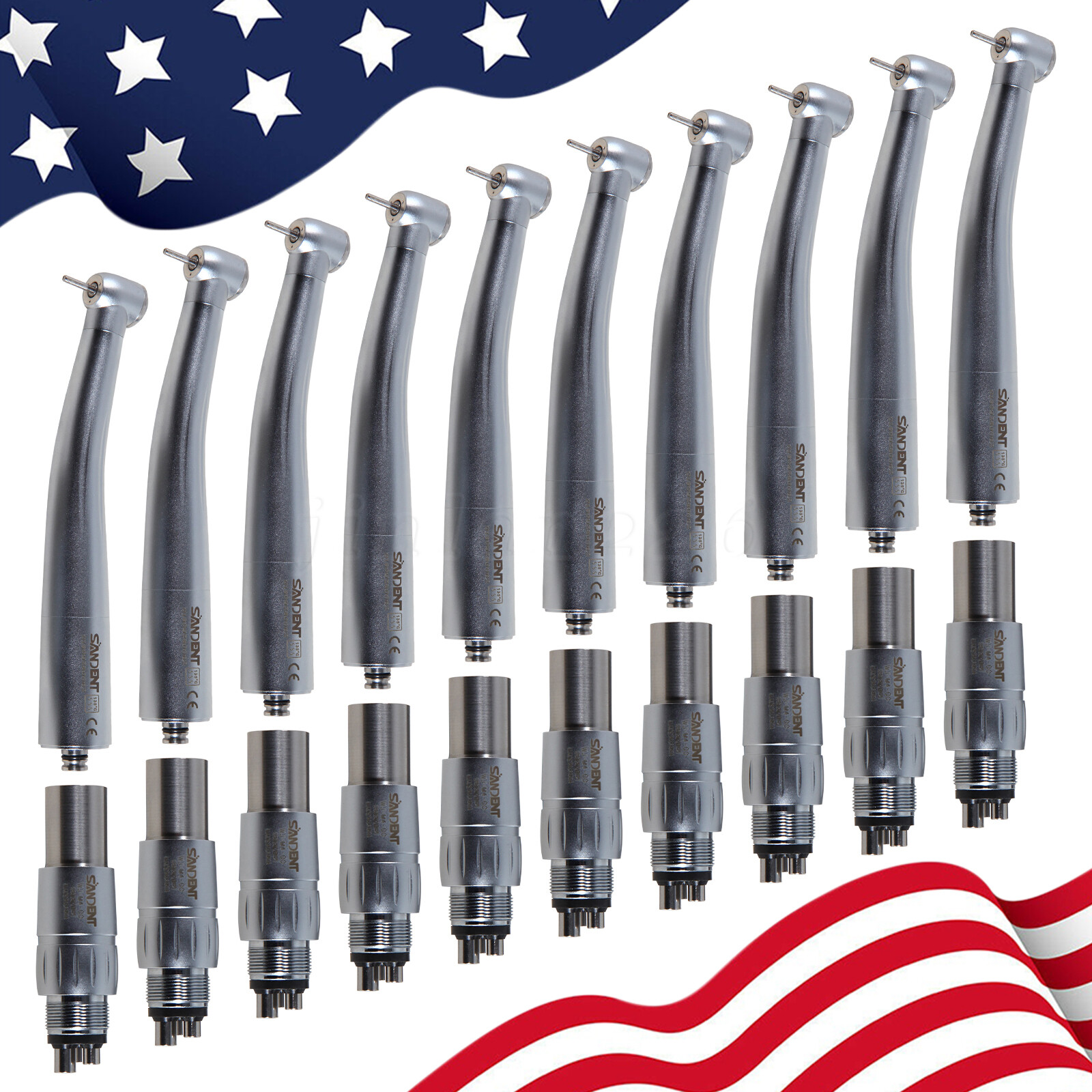 1-10* NSK Style Dental High Speed Handpiece Turbine with 4 Holes Quick Coupler