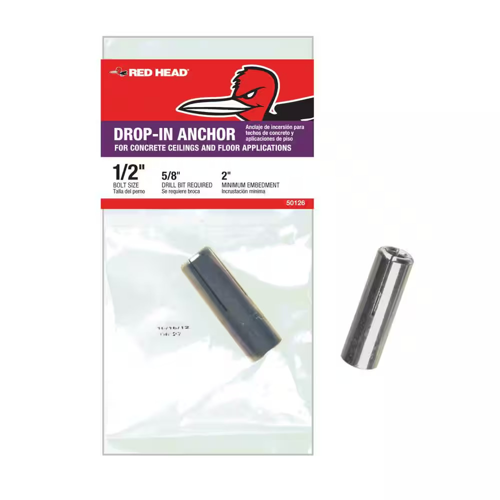 1/2 in. x 2 in. Steel Concrete Drop-In Anchor