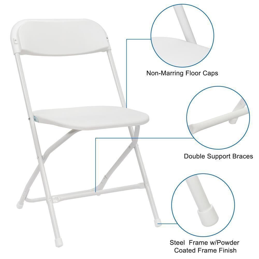 10 Pack Folding Plastic Stackable Chairs Home Office Wedding Party Chair