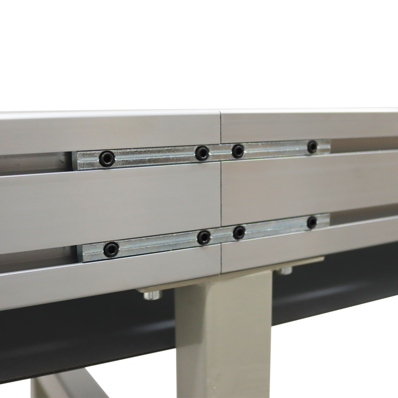 Open Box!Transport System 118in*11.8in L*W Black PVC Conveyor Belt 110V Shipping