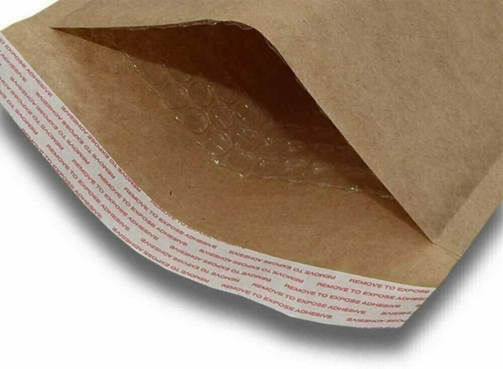 100 #0 6×10 Kraft Natural Paper Padded Bubble Envelopes Mailers Case 6 x10 Gold