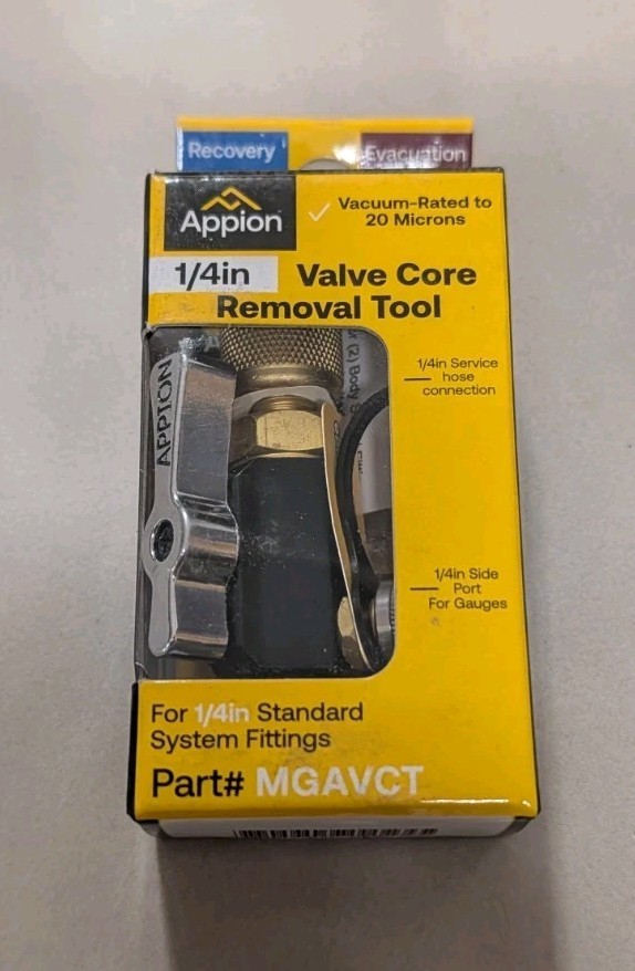 NEW Appion MGAVCT 1/4 Inches MegaFlow Vacuum-Rated Valve Core Removal Tool