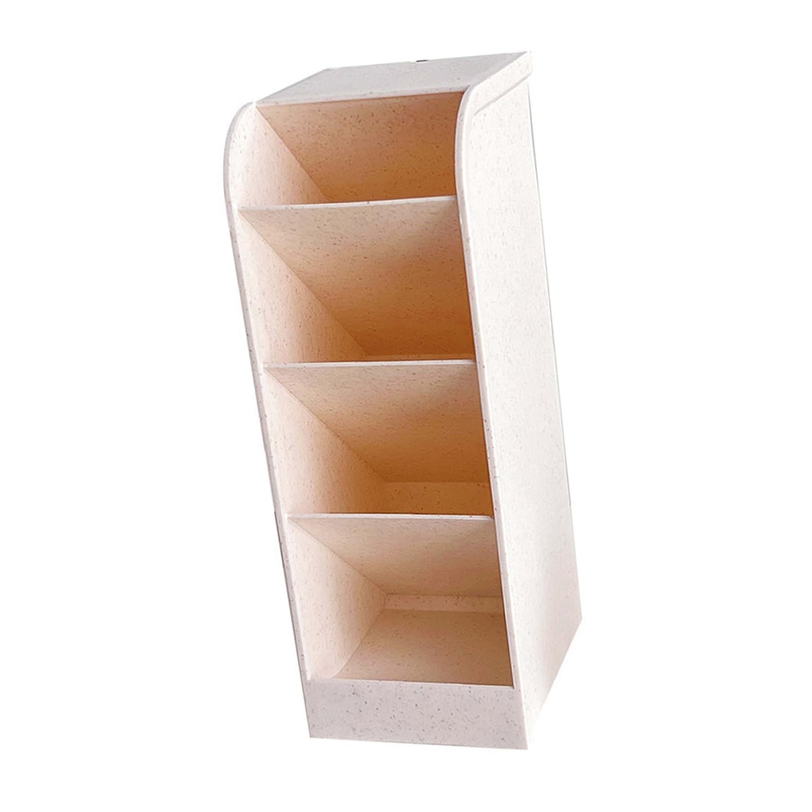 Desk Pen Holder, 4 Compartment Plastic Vertical Marker Organizer Stationary O…
