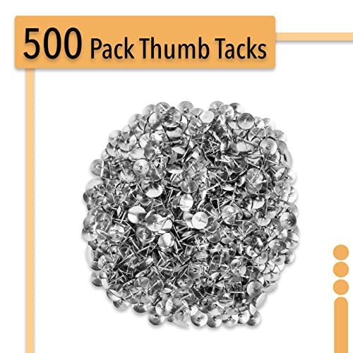 500 Pack Steel Thumb Tacks Sliver Thumb Tack Flat Head Push Pin Push Pins for
