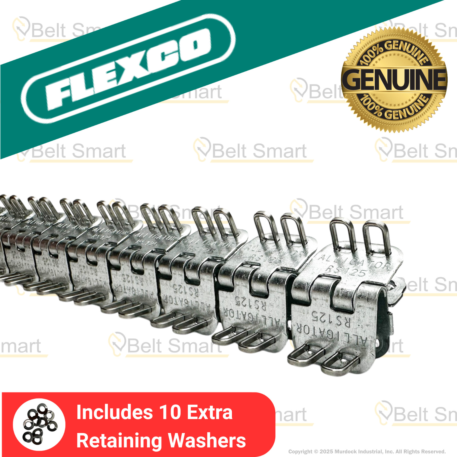Genuine Flexco RS125J36/900NC Alligator Ready Set Staple Fastener (Box of 4 Set)