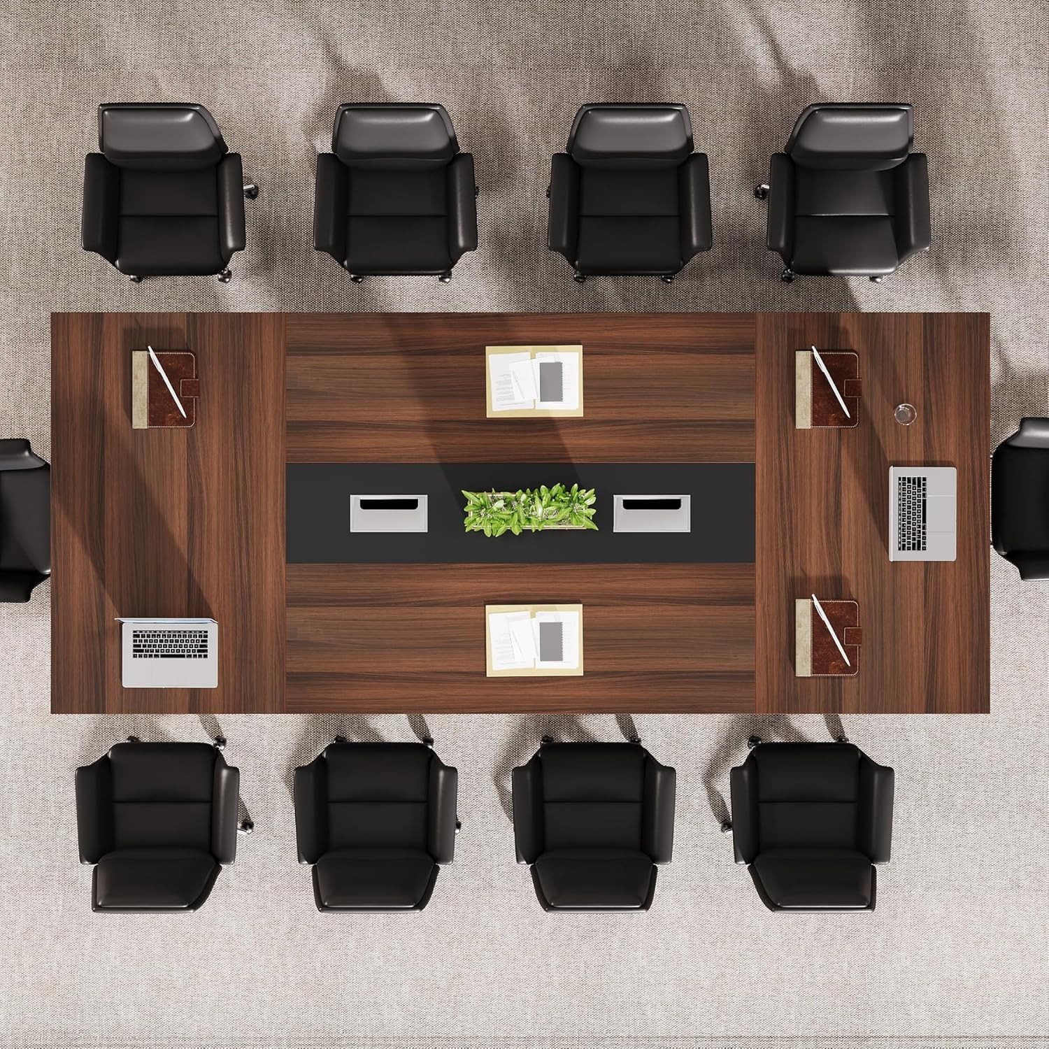 8ft Conference Table for 8-10, Large Meeting Table for Office Conference Room