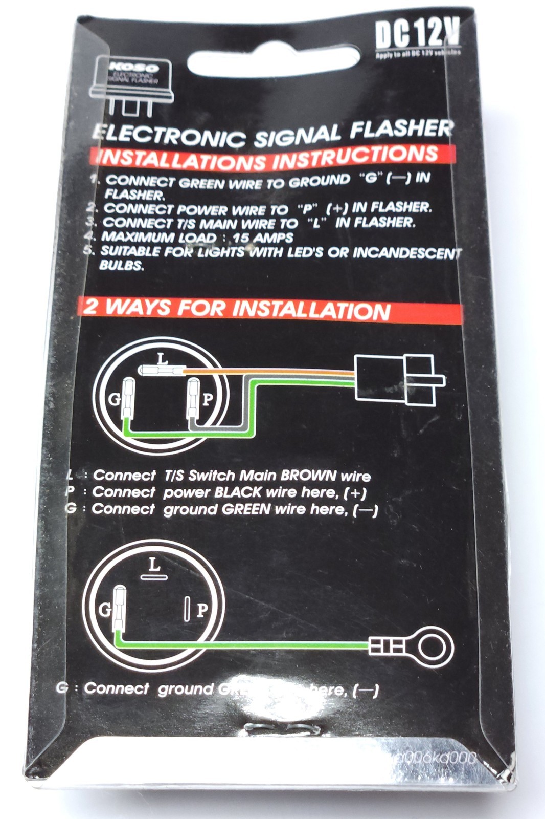 KOSO KD006000 Electric Signal Flasher 12 VDC LED Flasher Universal