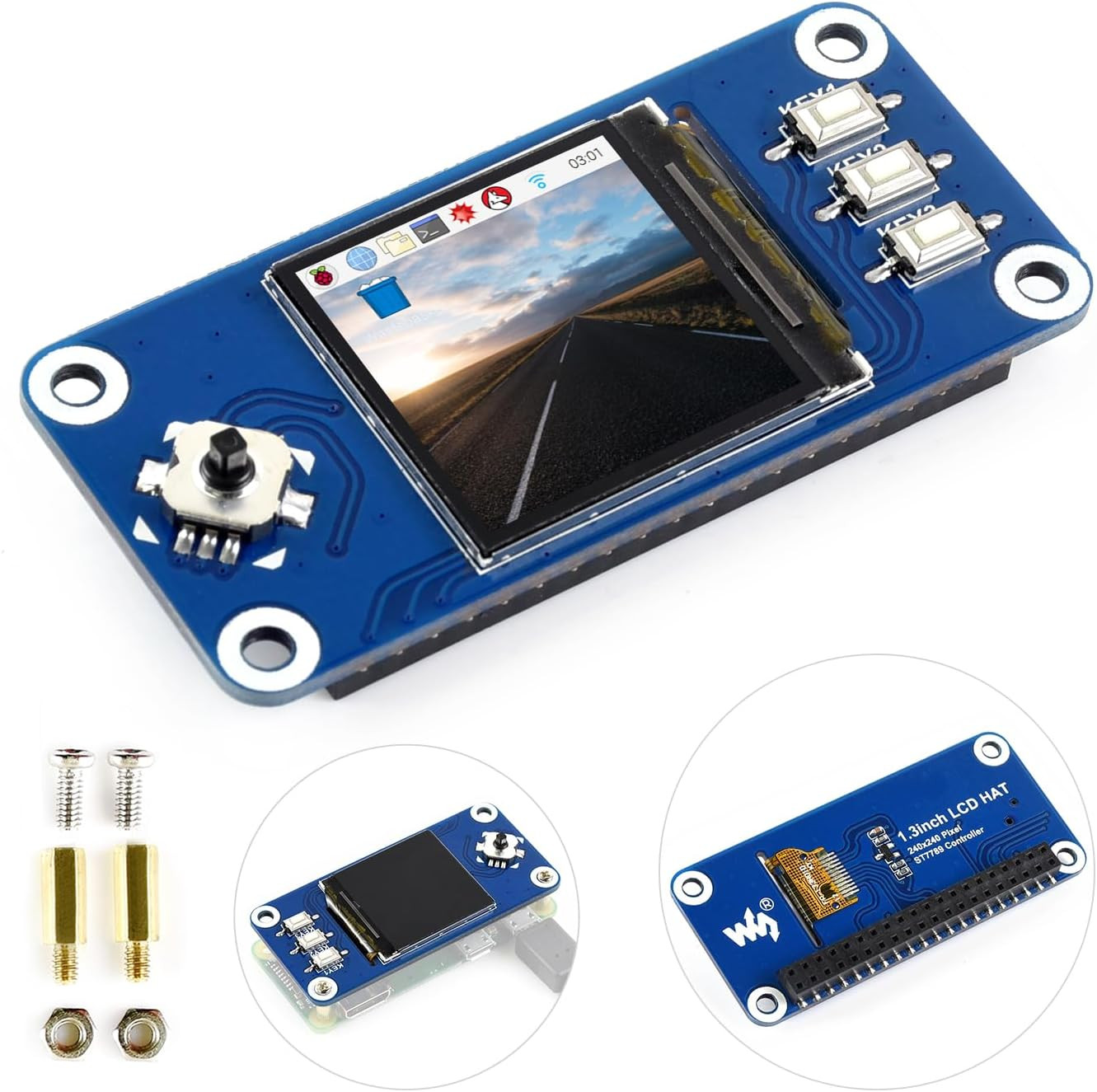 1.3Inch IPS LCD Display HAT, Compatible with Raspberry Pi Zero/Zero
