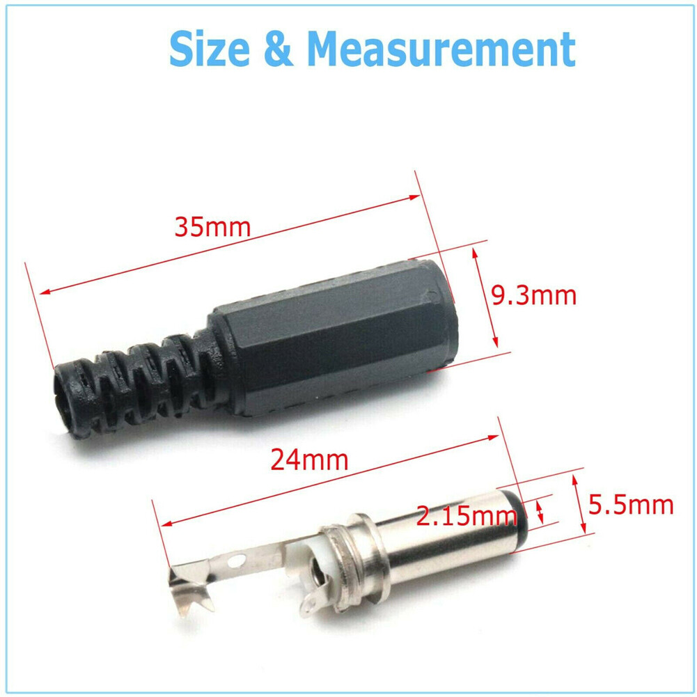 20 PC MALE BARREL JACK PLUG FEMALE SOCKET PANEL MOUNT DC 12V POWER CONNECTORS
