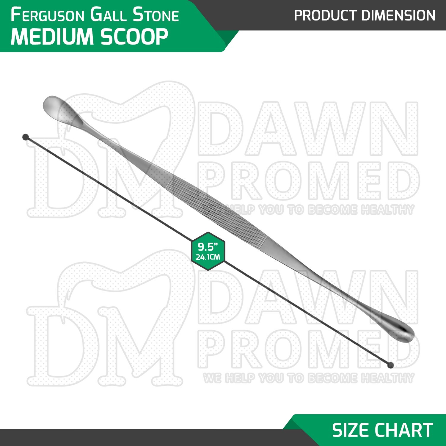 3 Pcs Ferguson Gall Stone Scoop 9.5″ S,M,L Double Ended Set Surgical OB/GYN Inst