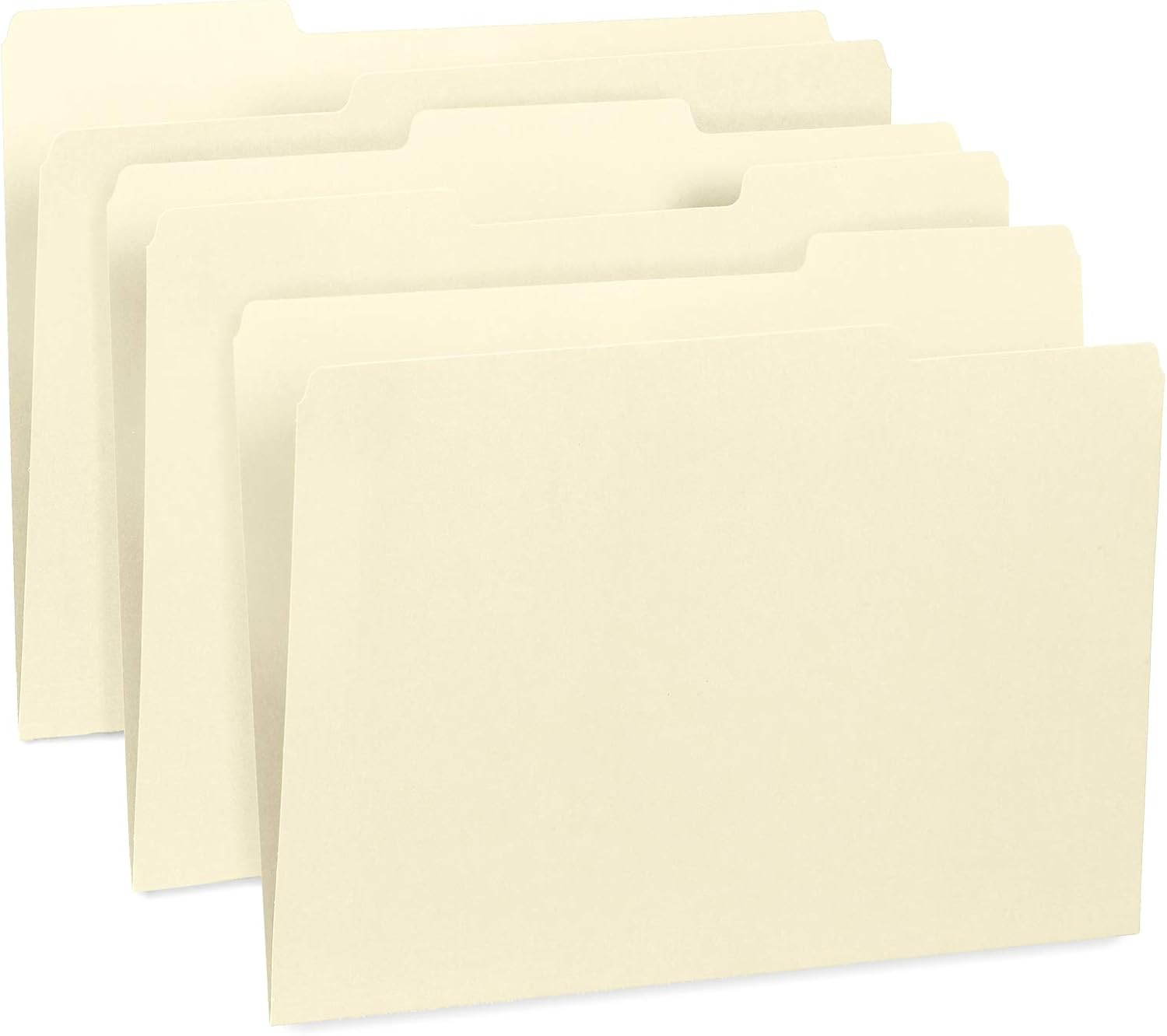 Manilla File Folders 8.5 x 11, 1/3 Cut Tab, Letter Size Vanilla folders, Great f