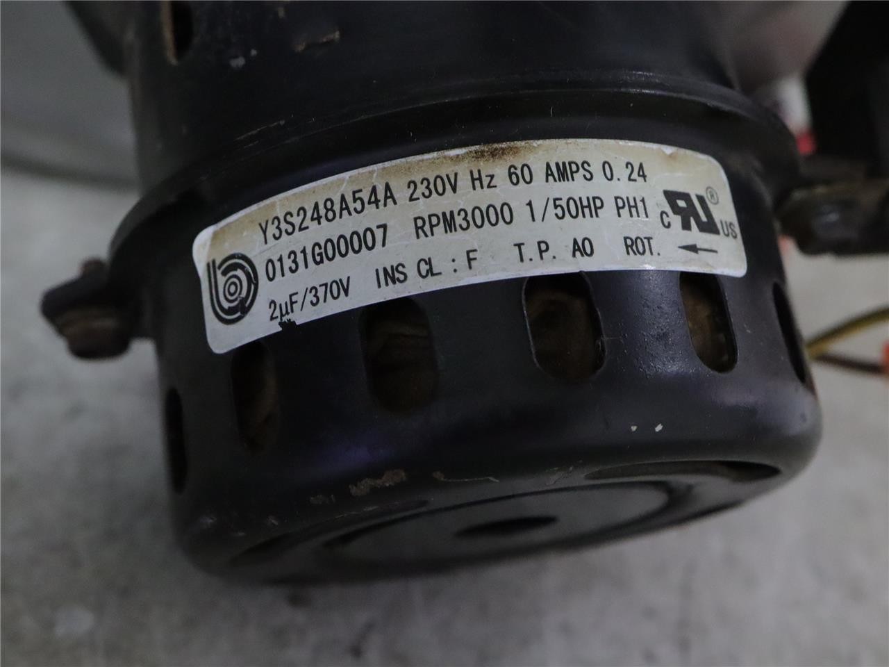 Goodman Amana Y3S248A54A 230V Furnace Draft Inducer Motor 0131G00007 2uF/370V