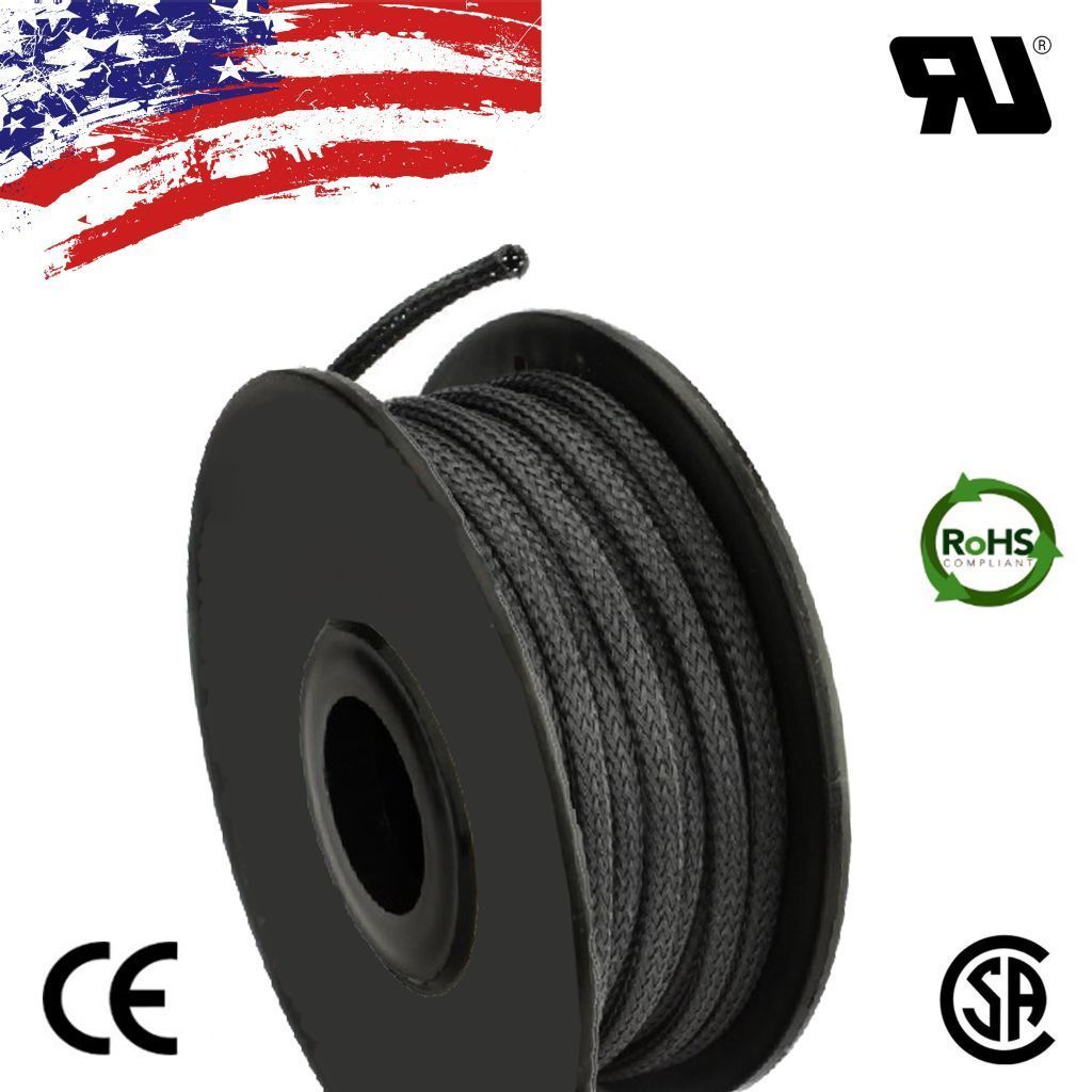 100 FT 1/8″ Black Expandable Wire Cable Sleeving Sheathing Braided Loom Tubing