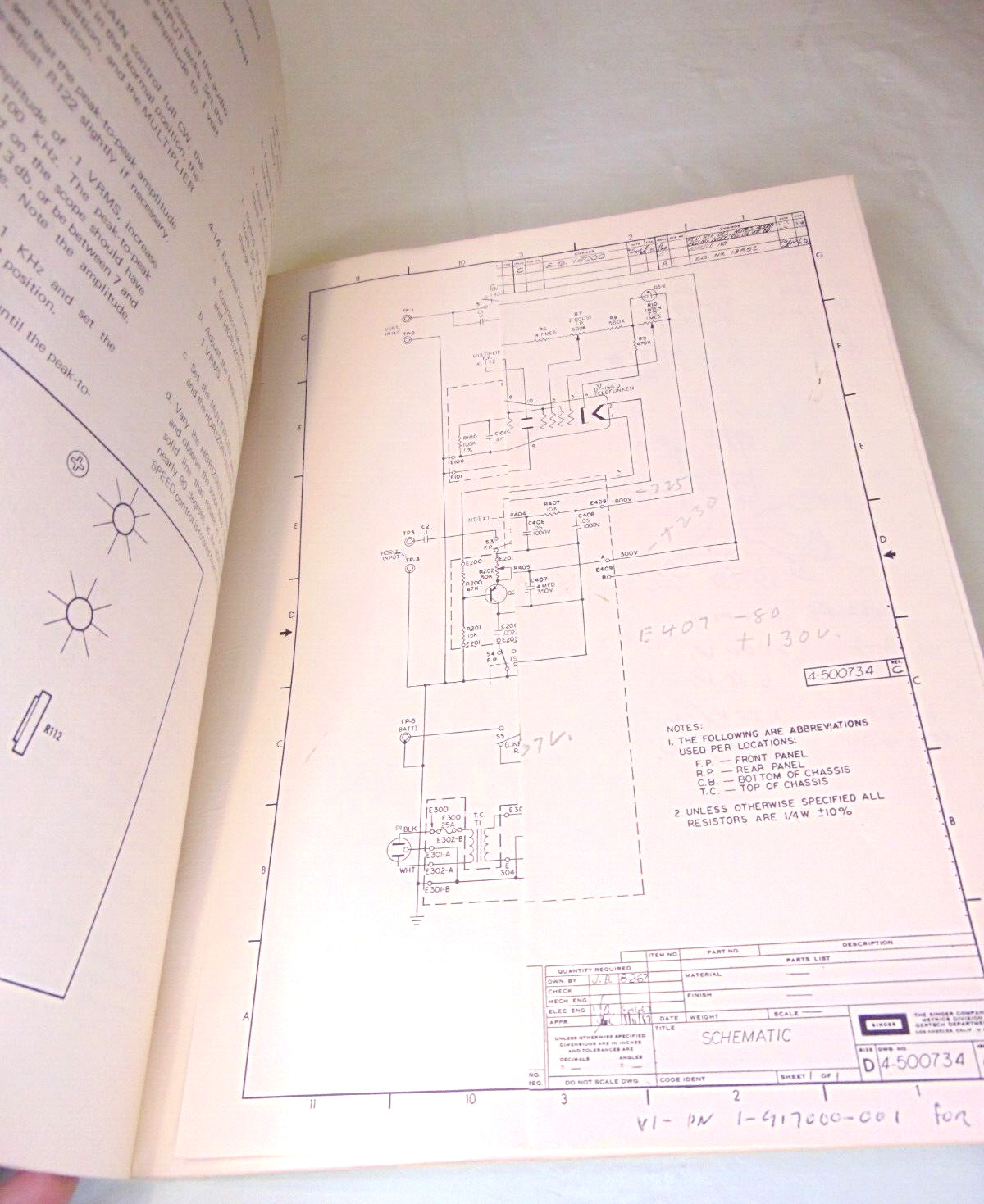 Singer Model DM-4 Visual Deviation Monitor Instruction Manual 16pgs w/Foldout #2