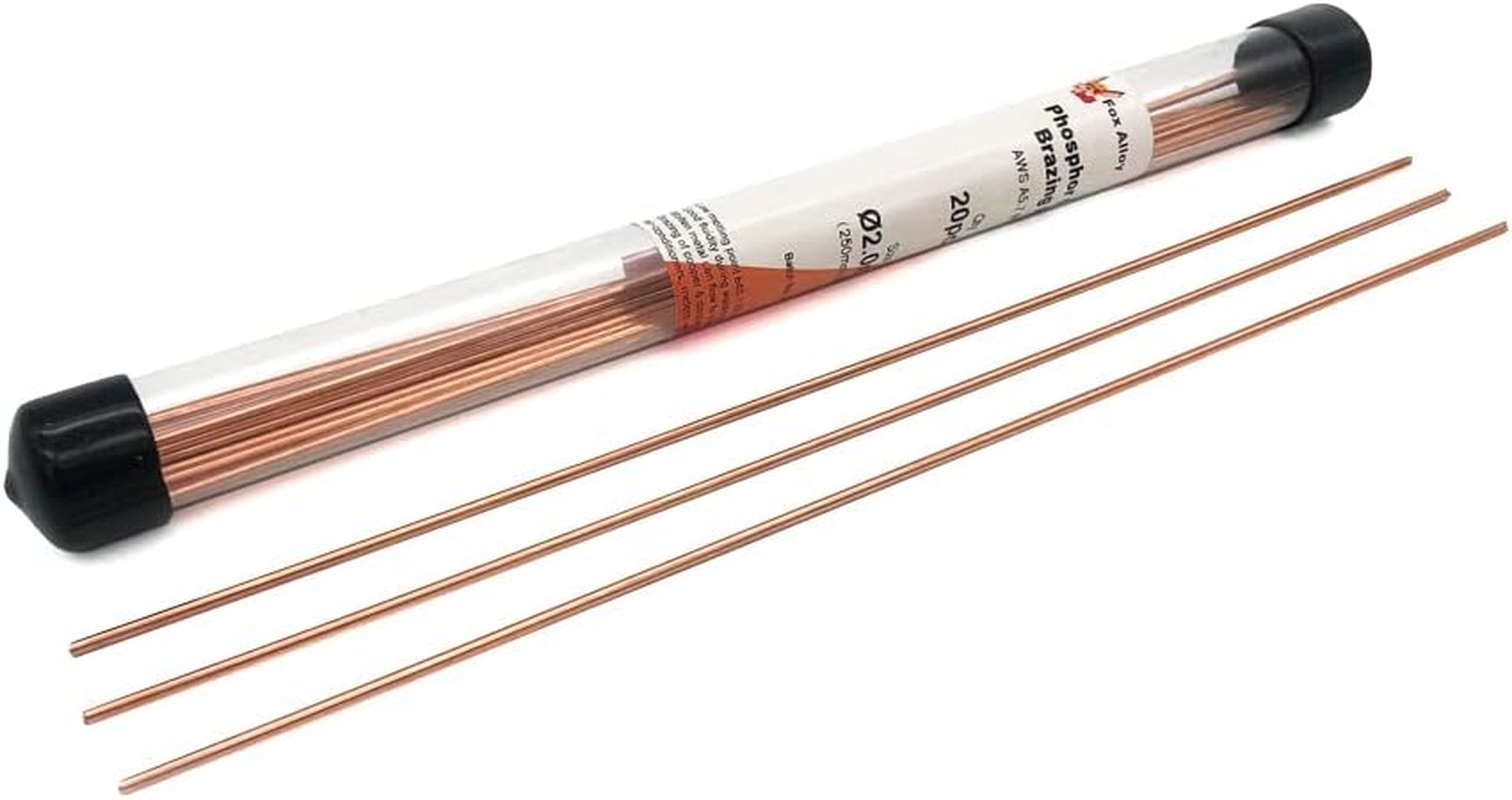 20Pcs Copper Brazing Rods Bcup-2 (5/64″) 2Mm Phosphorus round Self Fluxing Weldi
