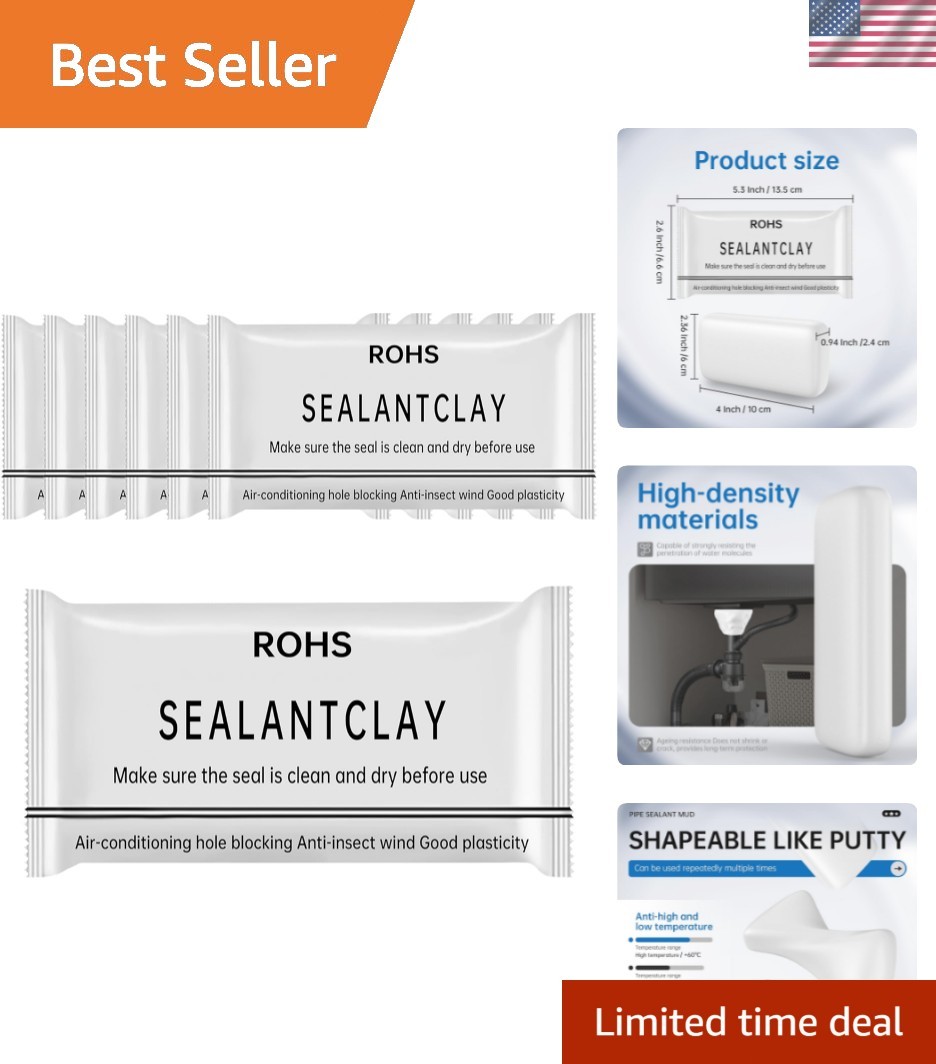 6 Pcs White Seal Putty,Waterproof Duct Seal Repair Sealing Clay & Moldable Si…