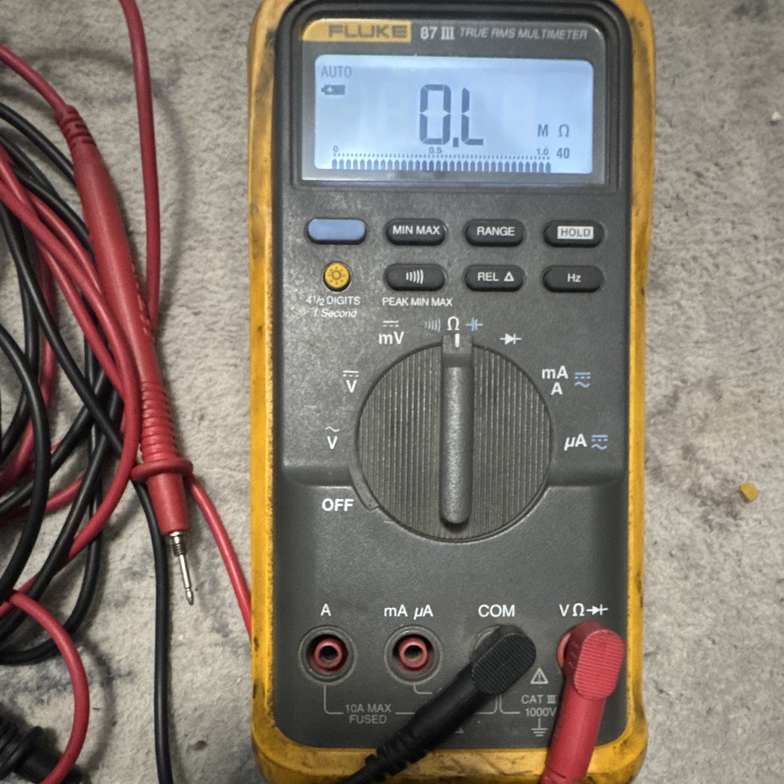 Genuine Fluke Model 87 III True RMS Digital Multi-Meter with Leads 10ft Leads