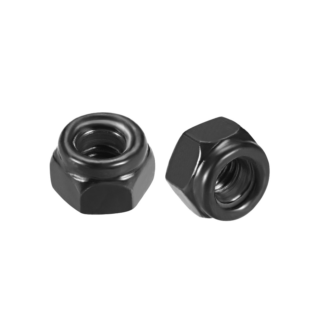 50pcs M3 x 0.5mm Hex Lock Nuts Carbon Steel Nylon Insert Self-Lock Nuts Black