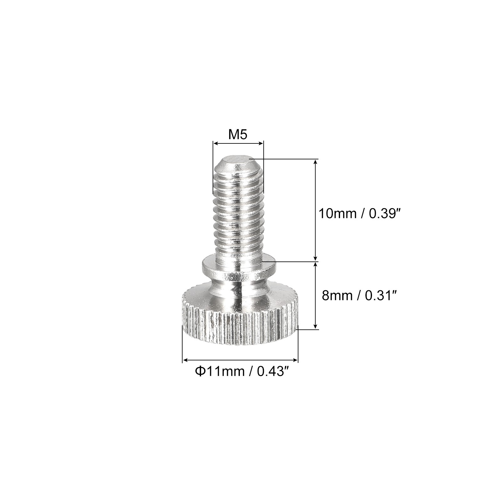 5 Pcs M5x10mm Knurled Thumb Screws Brass Shoulder Bolts Grip Knobs Fasteners