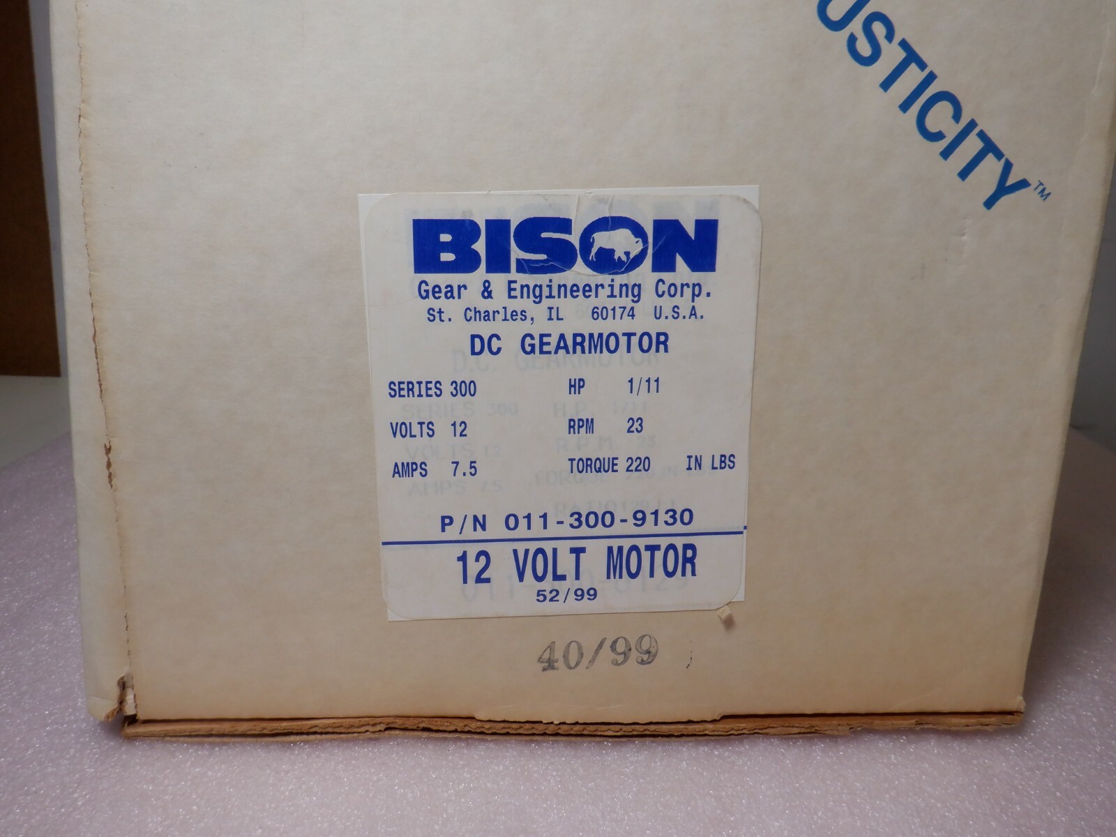 BISON 011-300-9130 D.C. GEAR MOTOR