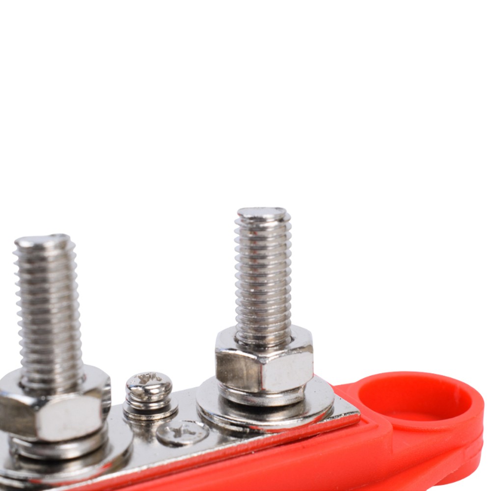 Red & Black 5/16″ 4 Stud Power and Ground Distribution Block with Cover