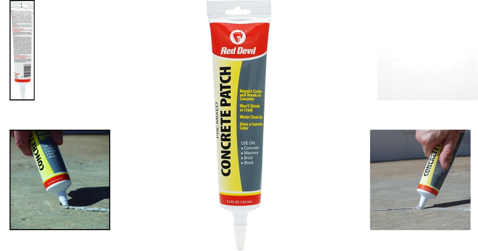 Pre-Mixed 5.5 Oz Gray Concrete Repair Patch for Permanent Indoor/Outdoor Fixes