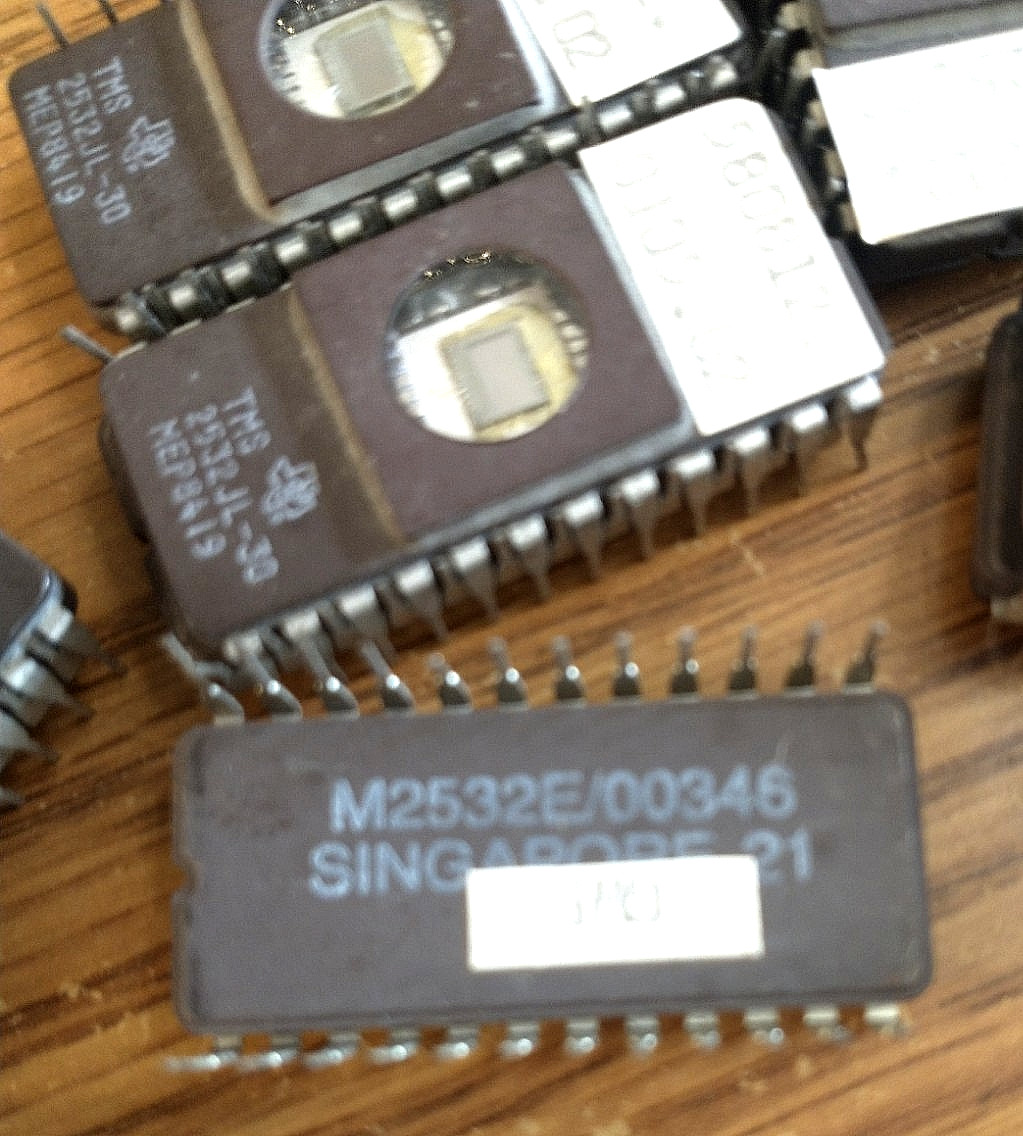 4 TI TMS2532JL-30 2532 UV EPROM ICs Ceramic DIP-24 Programmed NOS 580812 32Kb