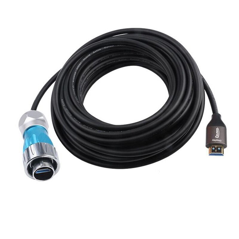 HDMI 2.0 Male Plug & Female Socket Connector w/ 40″ Cable Waterproof IP67 Metal