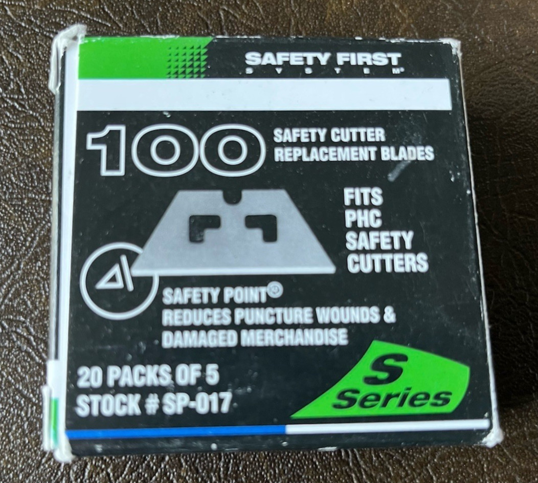 NEW Safety Cutter Replacement Blades Fits PHC Safety Cutters 100 pack SP-017