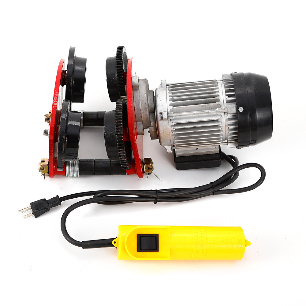 Electric Wire Rope Hoist Trolley Overhead Motor Winch Hoist Garage Crane 2200lbs