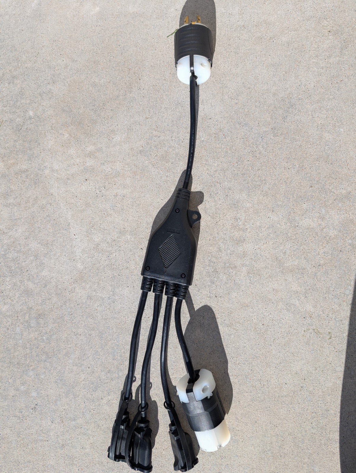 24 inch 1 to 4 Outlet Locomotive Refrigerator Adapter Splitter Cable Plug Cord