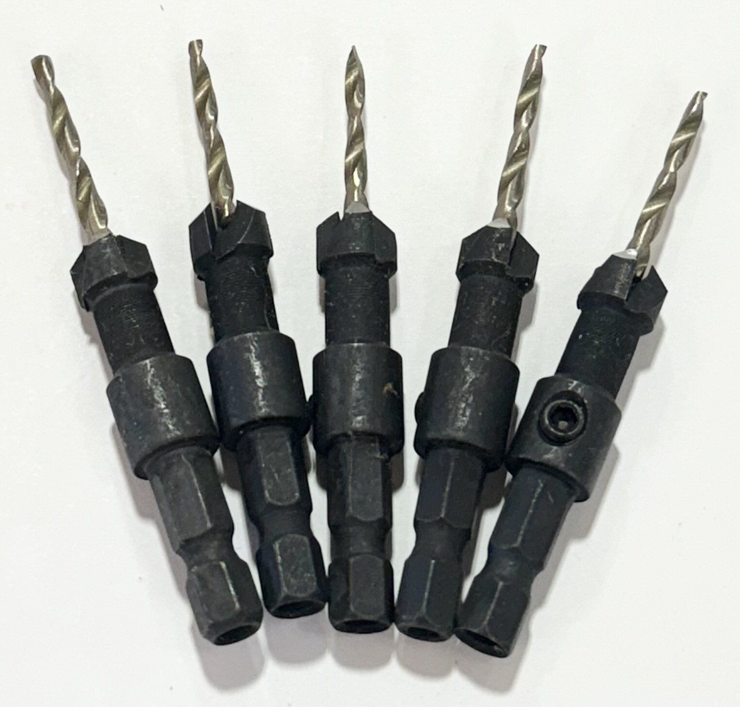 1/8″ Pilot Hole Drill Bit 1/4″ Quick Change Hex Shank 5 Pack