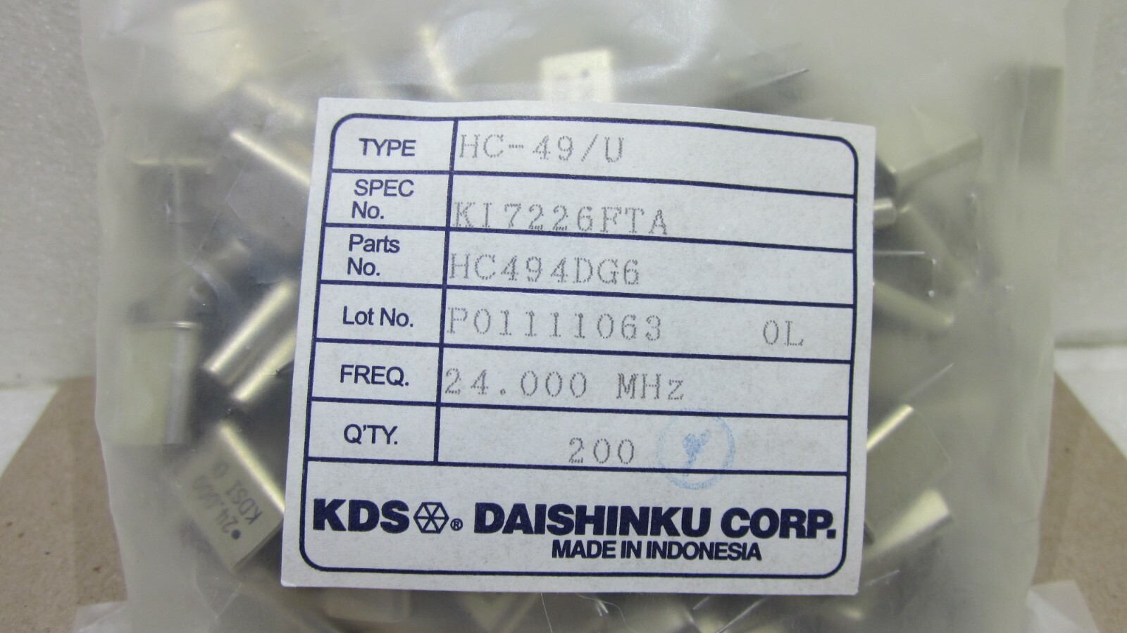 KDS HC494GH6 24.000MHz