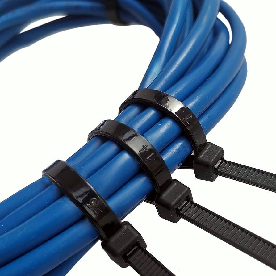 1000PCS Nylon Universal Cable Heavy Duty Tie Buckle Self Locking Zip Ties Holder