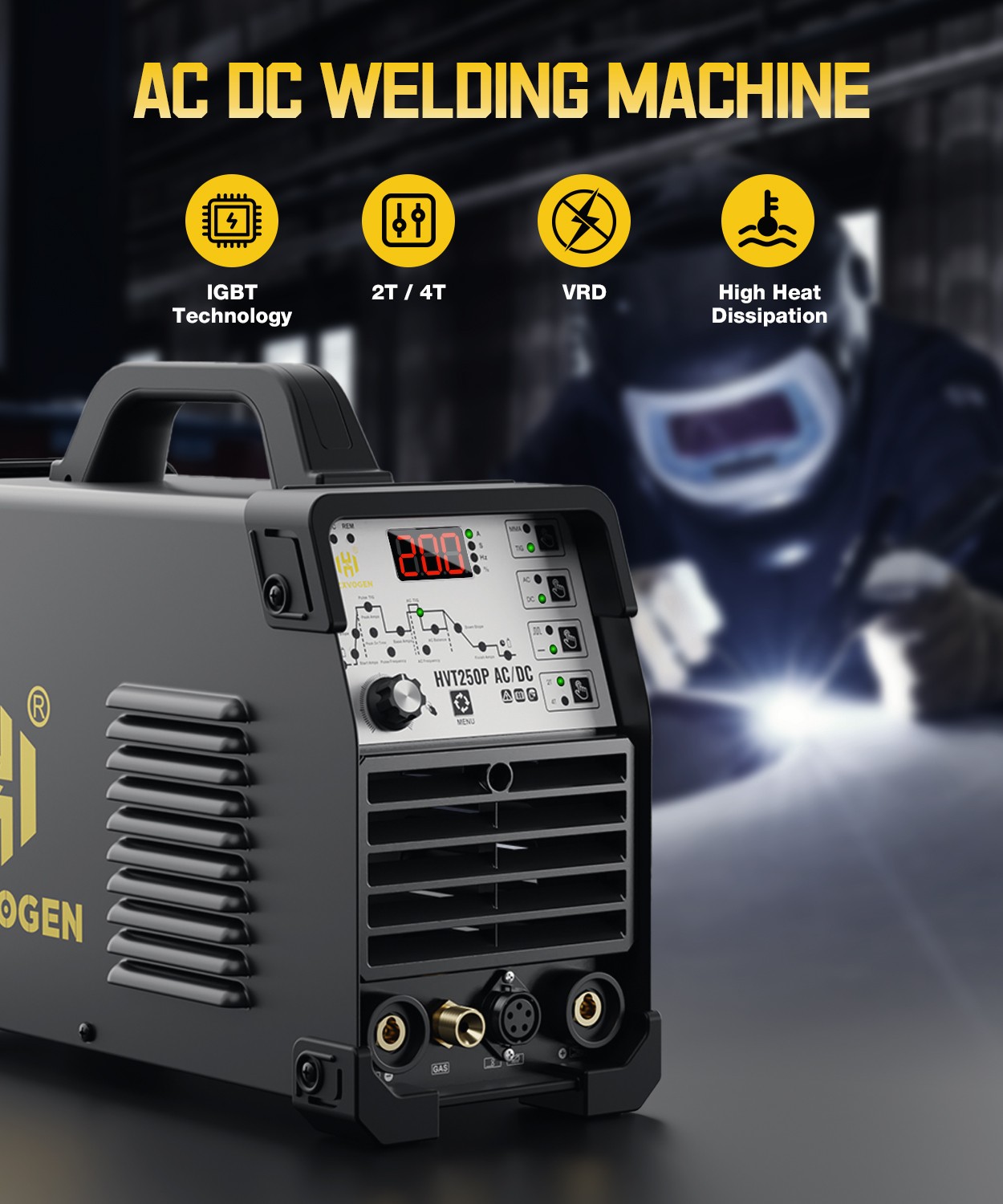 110V/220V 200A AC/DC TIG Welder HF Pulse Alu TIG ARC IGBT Welding KIT Foot Pedal