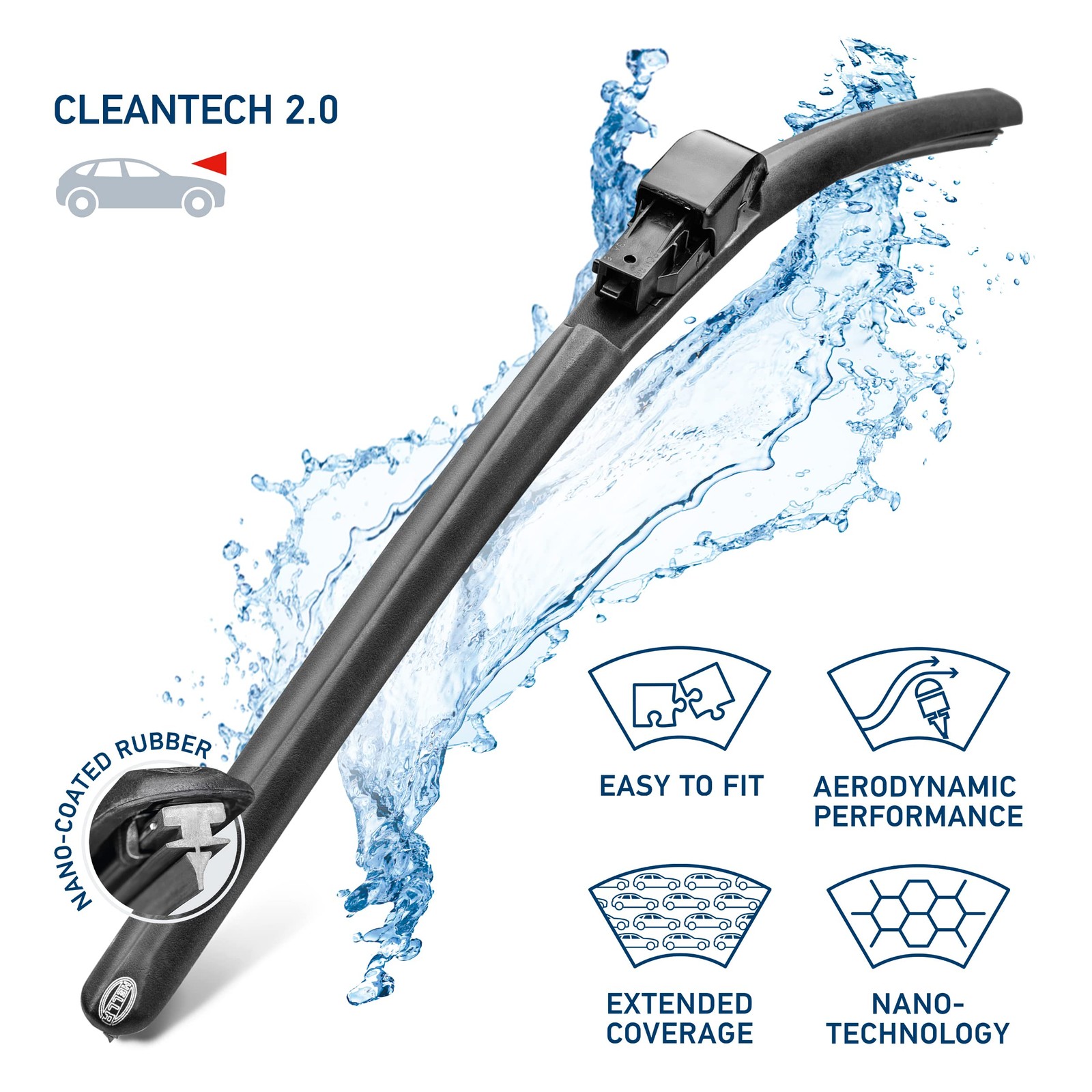 Hella Cleantech 21 Inch Black Wiper Blade Graphite Coated Vehicle Specific Fit