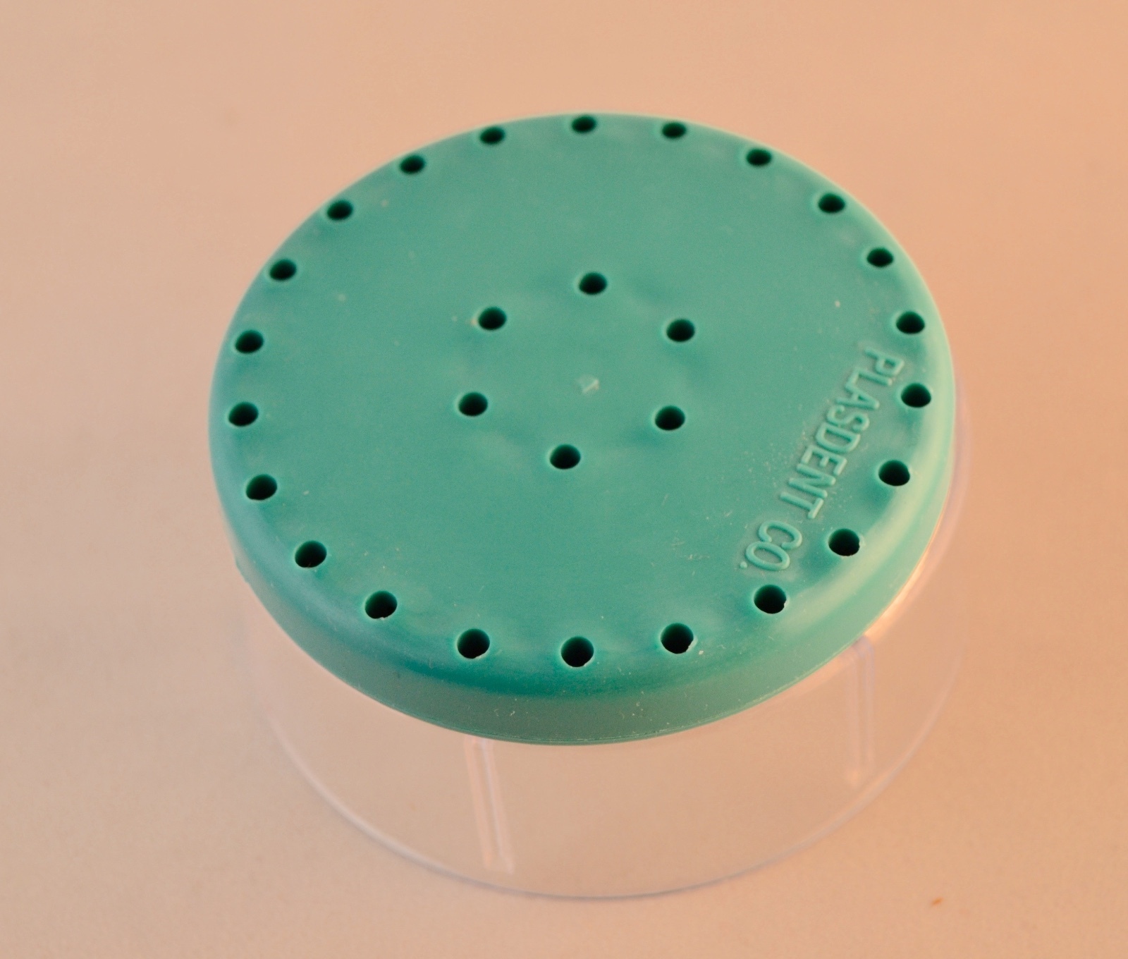 Magnetic Round Dental Lab Bur Block Holder Station Holds 28 Burs – Teal