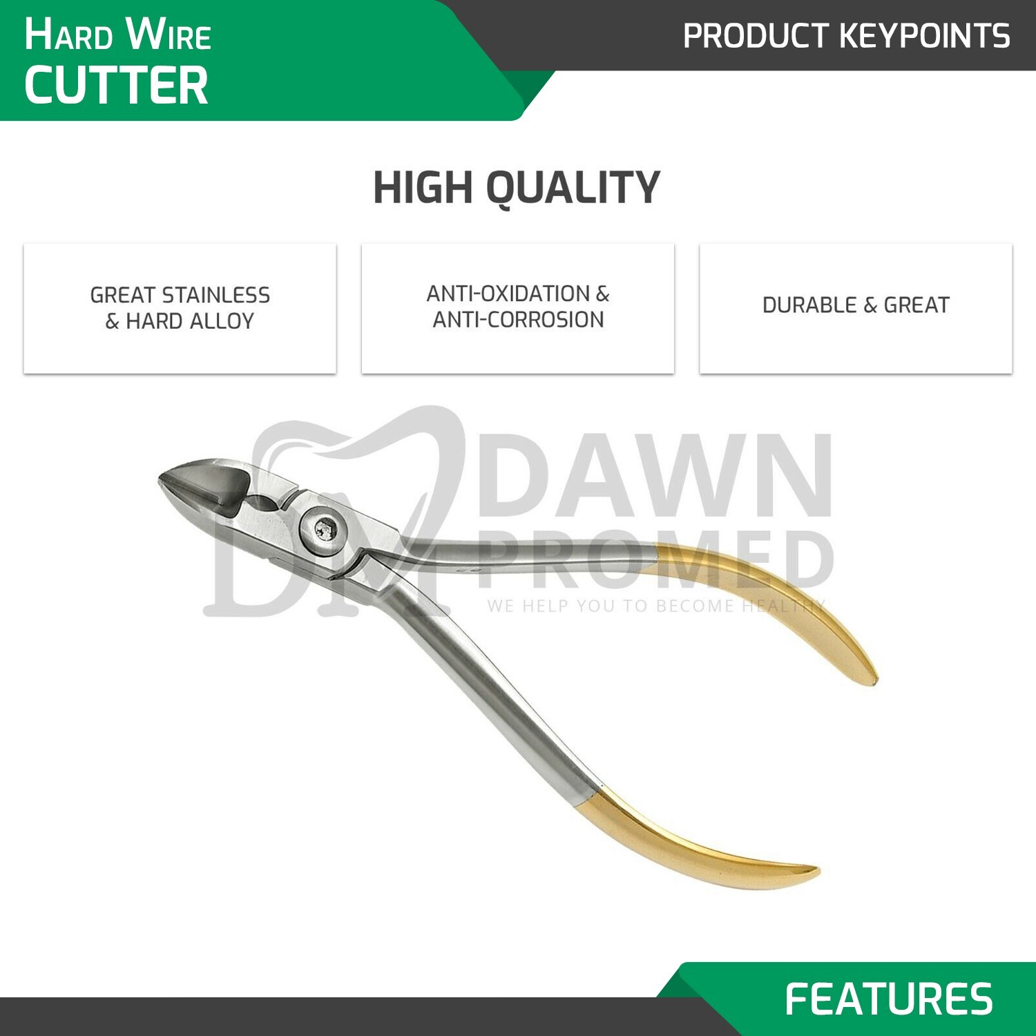T/C German Hard Wire Cutter Pliers Dental Orthodontic Instruments 15 Degree CVD