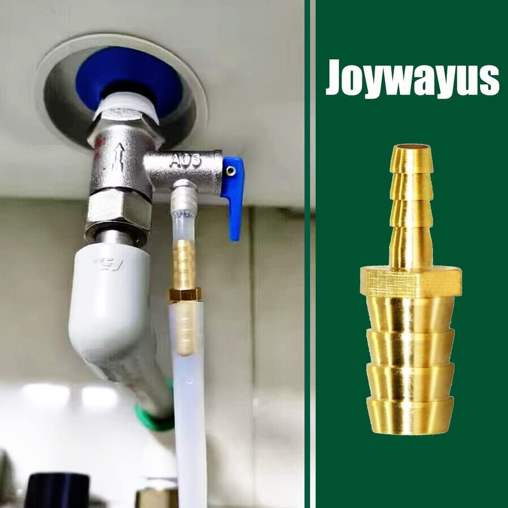 Joywayus Hose Barb Reducer 1/4″ to 5/8″ Fitting Reduce 1/4″x5/8″, Brass