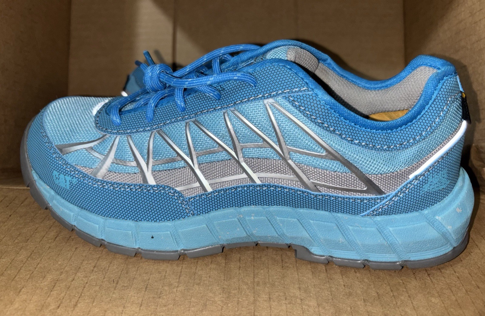 Womens CAT Caterpillar Blue/Gray Steel Toe Ergo SRX Protective Work Shoes SZ 9