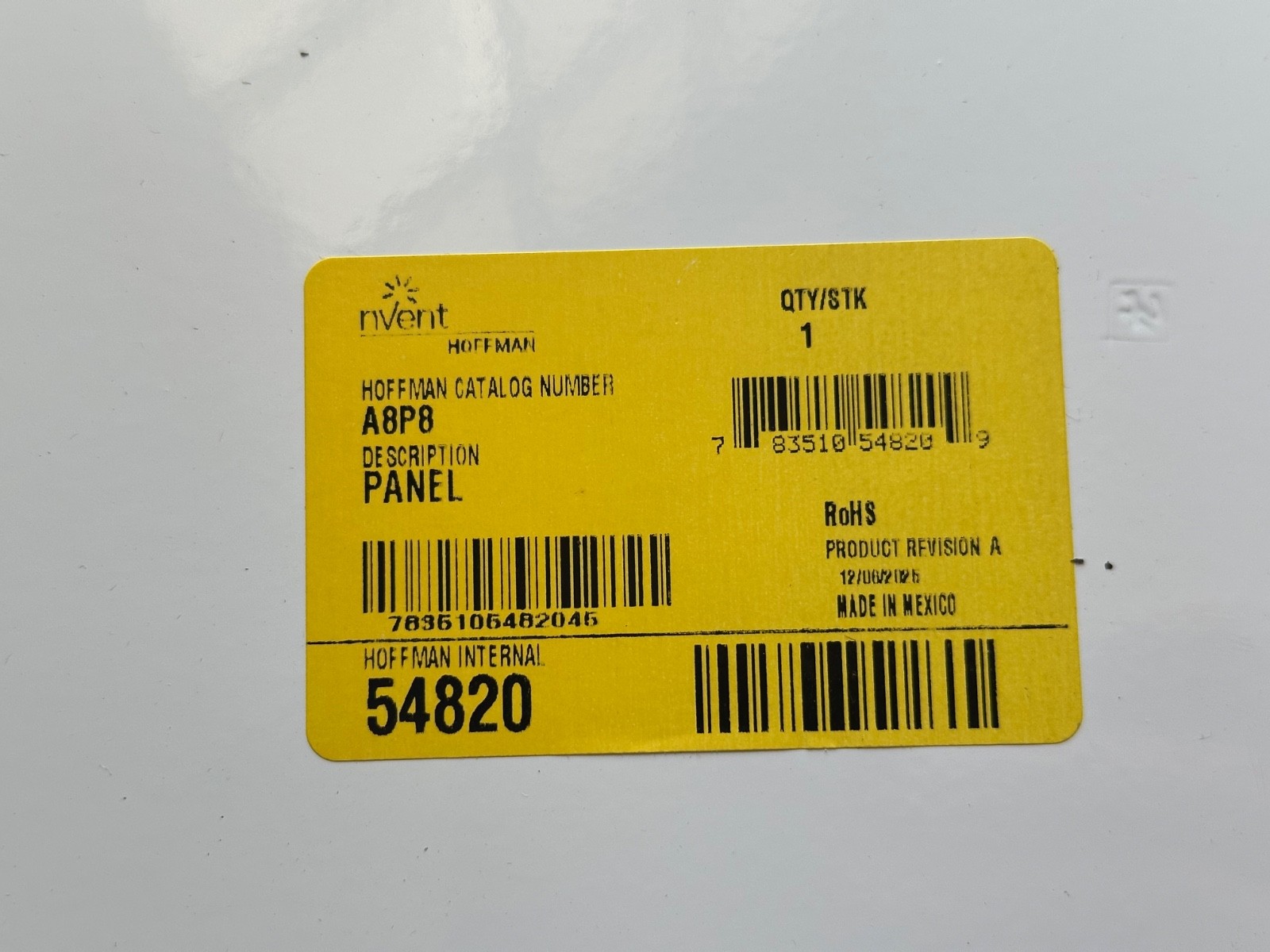 Lot of 4 nVent Hoffman Interior Panel Cover 8″ x 8″ White For Junction Box A8P8