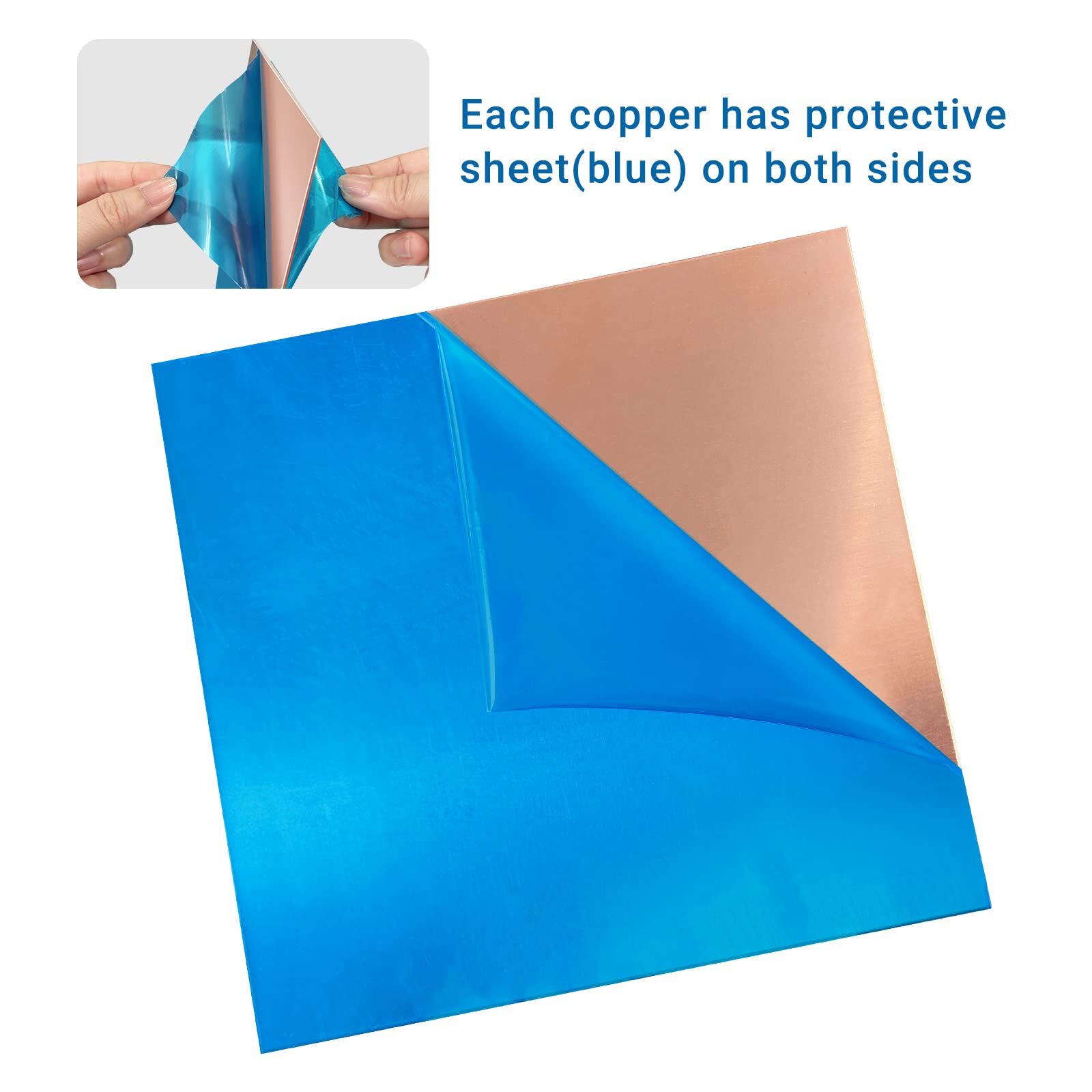 2 Pieces 99.9% Pure Copper Sheet 8″ X 10″ 24 Gauge0.5mm Thickness Film Attache
