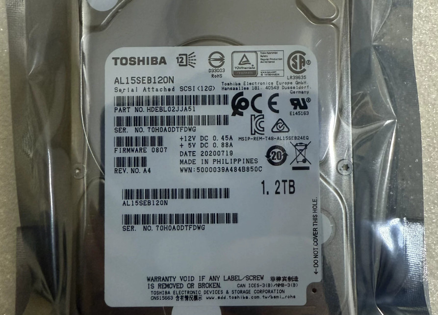 NEW Toshiba AL15SEB120N 1.2TB 12Gb/s 128MB SAS 2.5″ Hard Drive