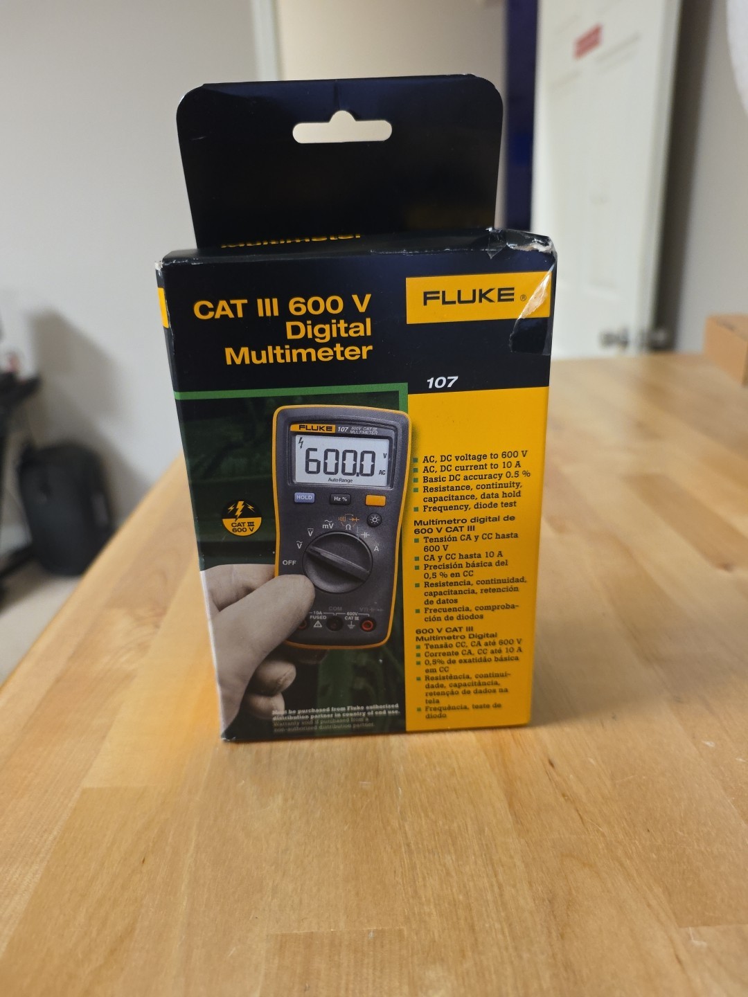 Fluke 107 ESP AC DC Current Handheld Digital Multimeter – Gray C9