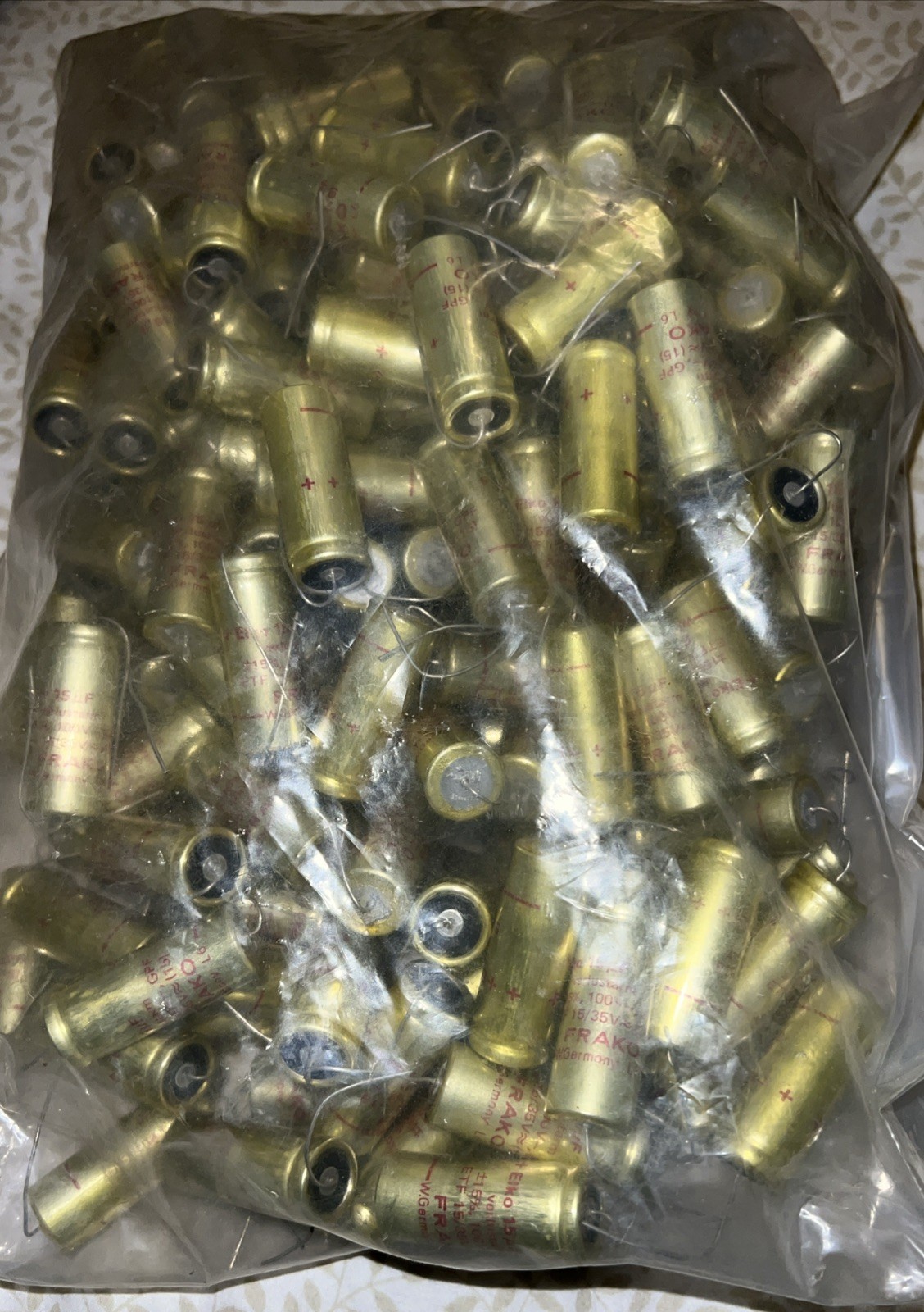 FRAKO 100 Volt 15 uF Electrolytic Capacitor Axial Red Mark Quantity of 200