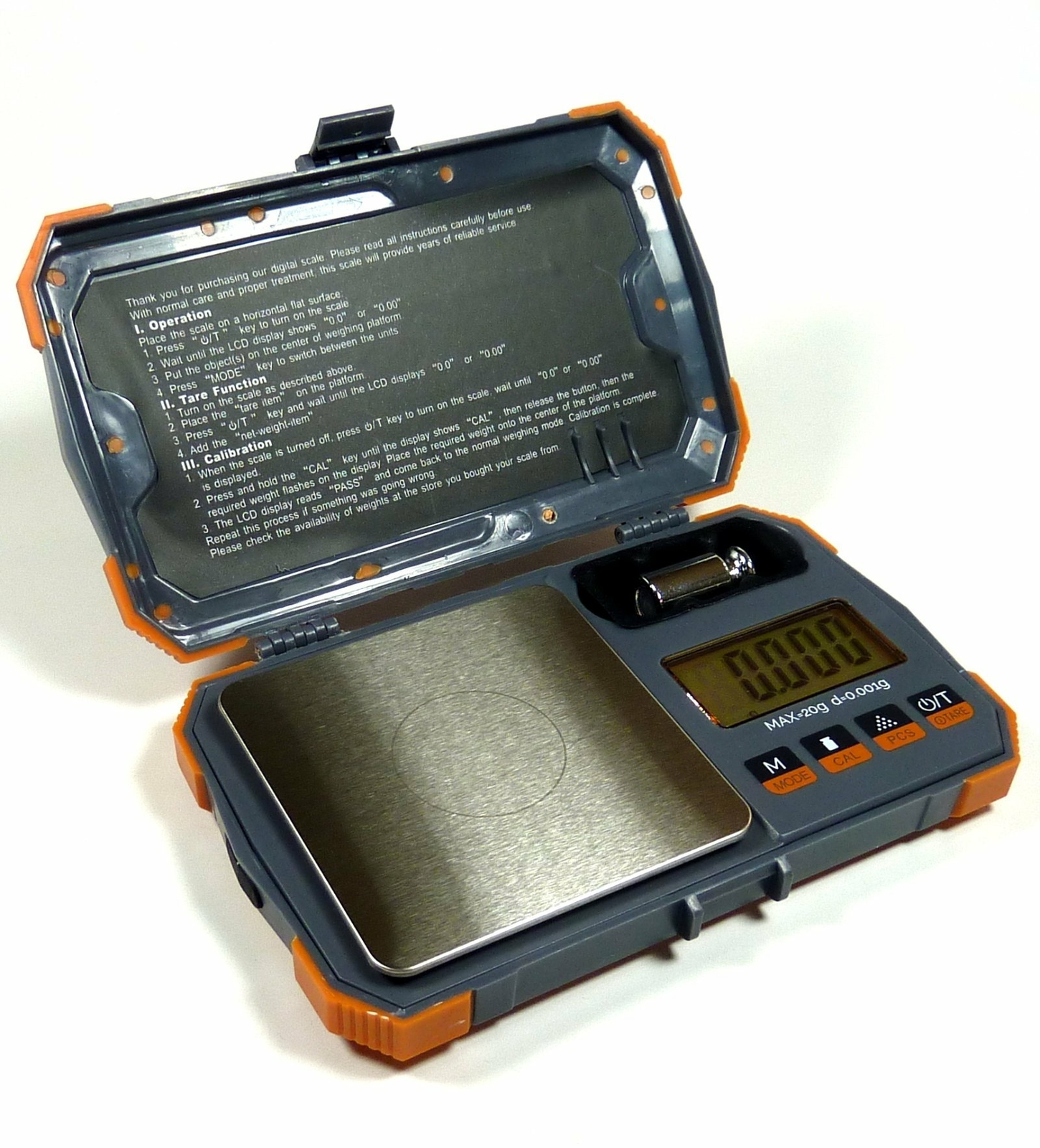 20g x 0.001g Digital Pocket Scale With Cal Weight Herb Gram Jewelry Karat Gold