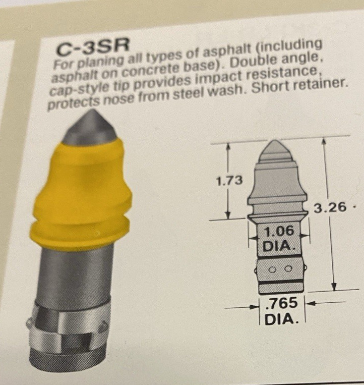 NEW KENNAMENTAL C-3SR / .765 CARBIDE TIPPED AUGER BULLET TEETH / MADE IN THE USA