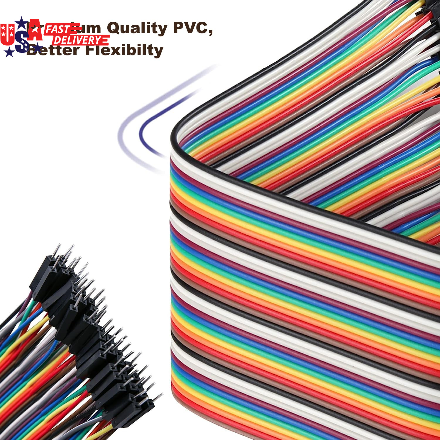 120Pcs Multicolored Dupont Wire 40Pin M/F, 40Pin M/M, 40Pin F/F Breadboard Jumpe
