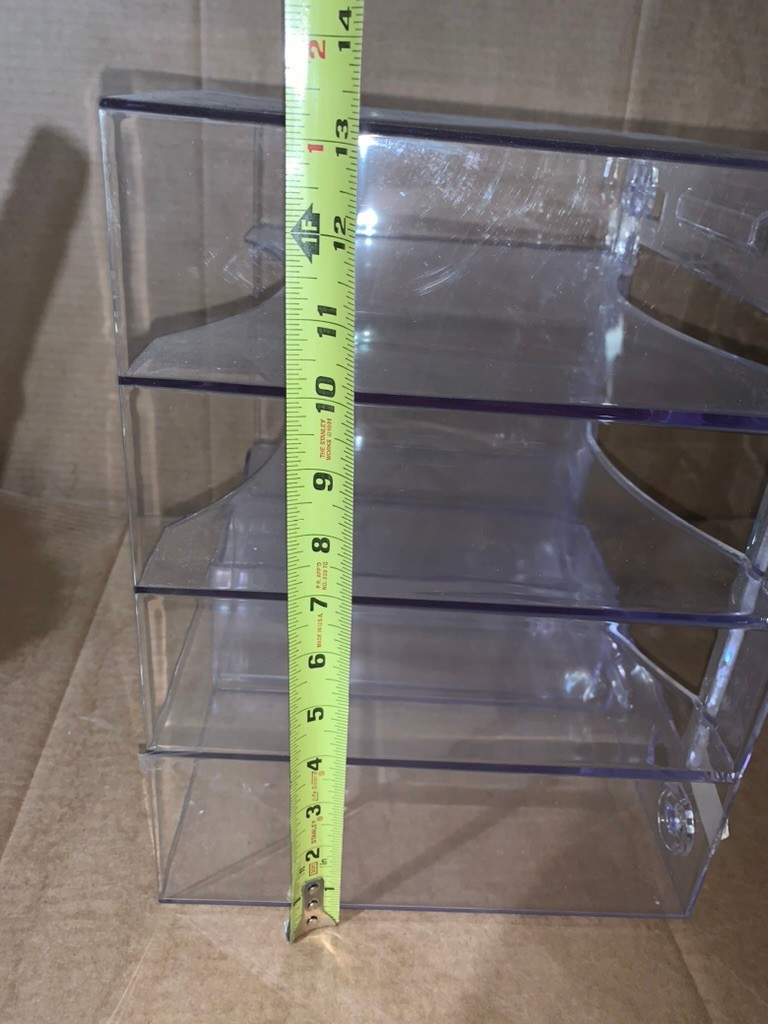 Acrylic Four-Way Organizer w/ 2 Drawers, Plastic, 13 1/4 x 13 1/4 x 10, Clear